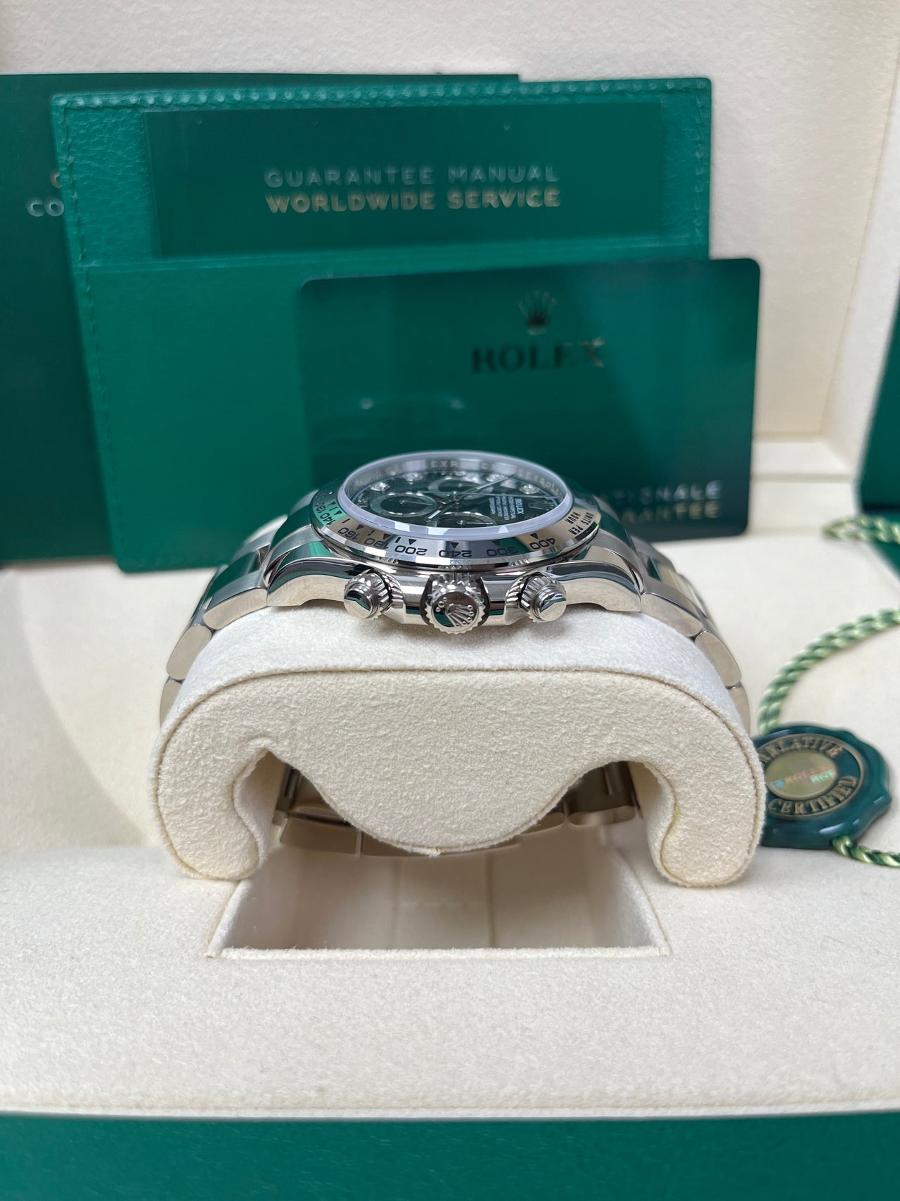 Rolex Daytona White Gold Black Diamond Dial Oyster Bracelet 40mm (Reference 116509)