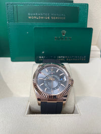 Thumbnail for Rolex Sky-Dweller Rose Gold 42mm - Dark Rhodium Dial - Oysterflex (Ref# 326235)