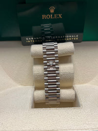 Thumbnail for Rolex White Gold Day-Date 36 Watch - Fluted Bezel - Blue Ombre´ Diamond Dial - President Bracelet (Ref # 128239)