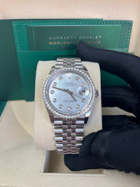 Thumbnail for Rolex Datejust 36 Mother of Pearl Diamond Dial Diamond Bezel steel - 36mm Jubilee Bracelet (Reference #126284rbr)