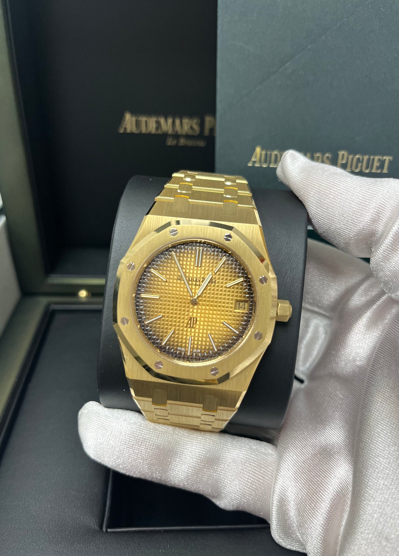 Audemars Piguet Royal Oak Jumbo Extra Thin 50th Anniversary "Smoked Gold" 2022 16202BA.OO.1240BA.01