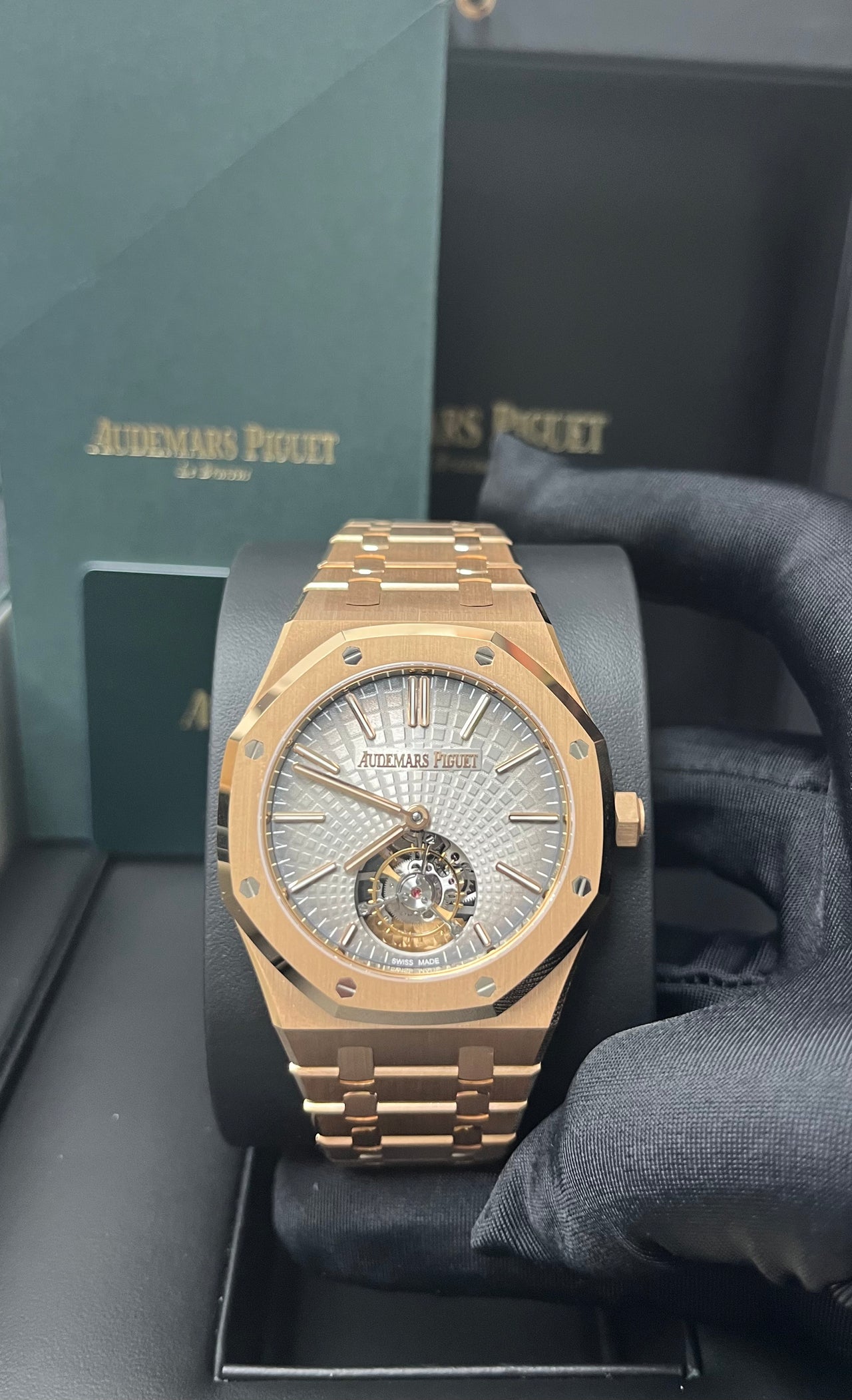 Audemars Piguet Royal Oak Tourbillon Rose Gold Grey Index Dial 26530OR.OO.1220OR.01