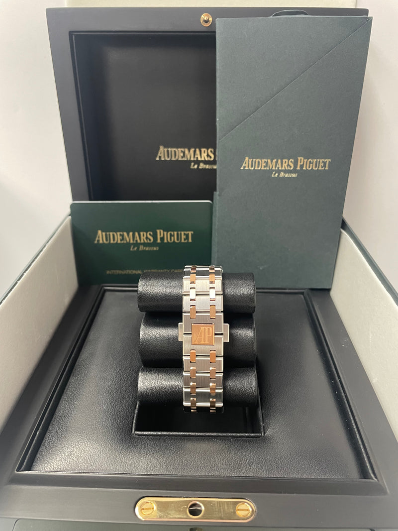 Audemars Piguet Royal Oak Selfwinding Rose Gold and Steel White Dial 37mm Ladies Watch (Reference #15450SR.OO.1256SR.01)
