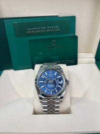 Thumbnail for Rolex Sky-Dweller White Rolesor - Blue Index Dial - Jubilee Bracelet (Ref# 326934)