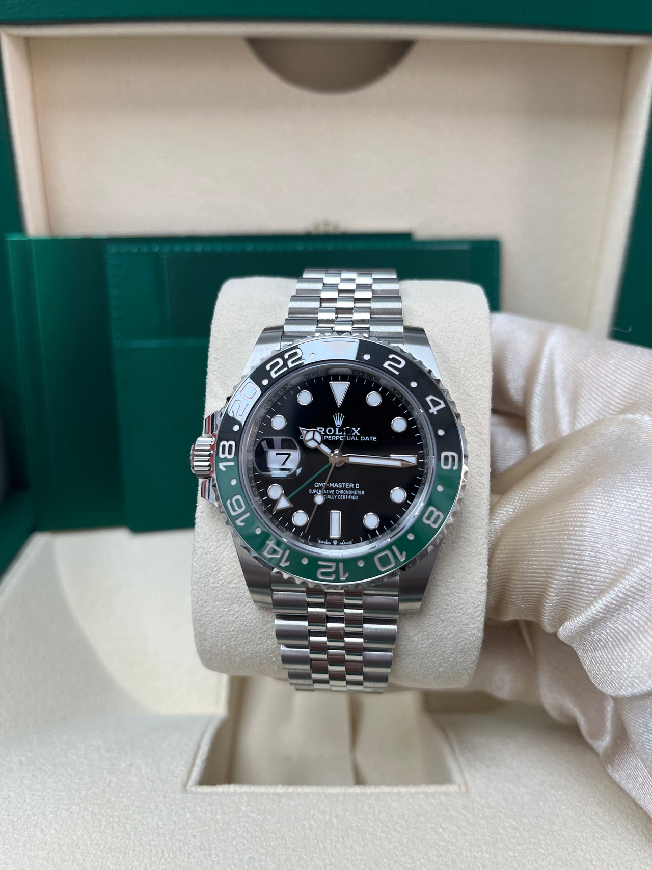 Rolex GMT-Master II With A Green And Black Bezel "SPRITE" (Reference # 126720VTNR)