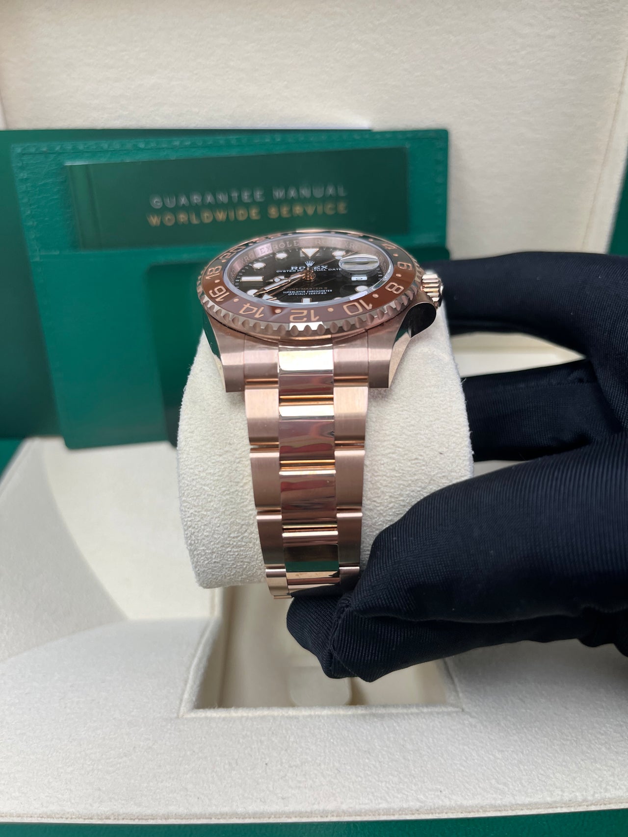 Rolex GMT-Master II 18K Everose Rose Gold - "The Rootbeer" - Black and Brown Bezel - Oyster Bracelet (Ref# 126715CHNR)