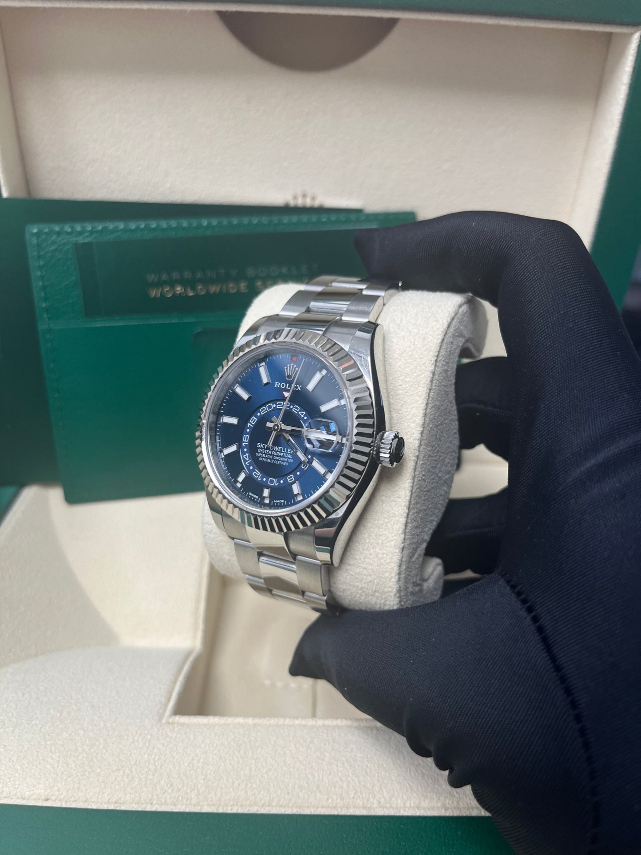 Rolex Sky-Dweller White Rolesor - Blue Index Dial - Oyster Bracelet (Ref# 326934)