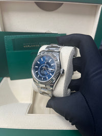 Thumbnail for Rolex Sky-Dweller White Rolesor - Blue Index Dial - Oyster Bracelet (Ref# 326934)