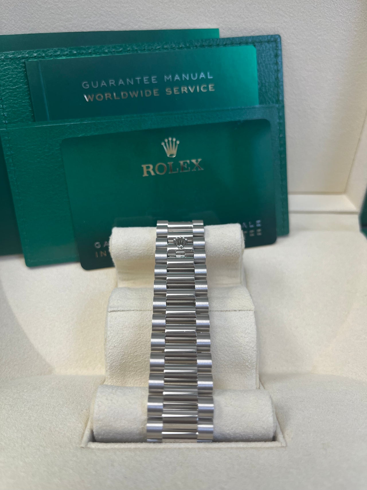 Rolex Day-Date 40 White Gold - Slate Dial - Fluted Bezel - President Bracelet (Ref: 228239)