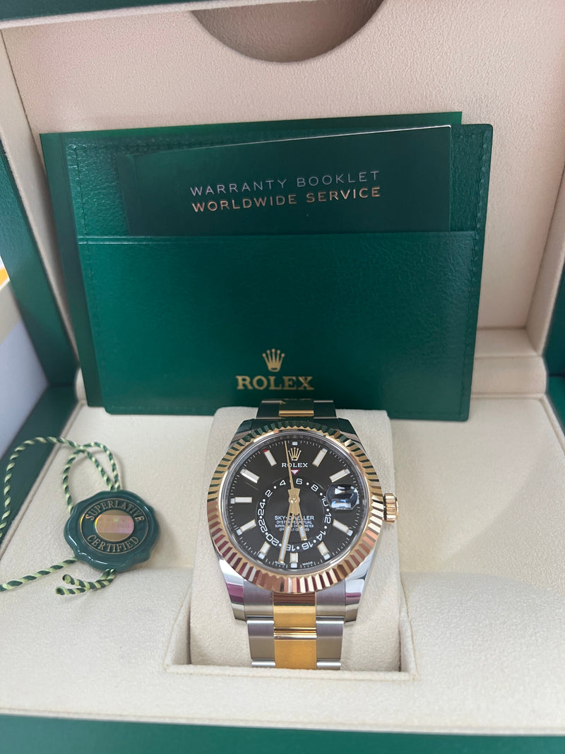 Rolex Sky-Dweller Two-Tone Yellow Gold - Black Index Dial - Oyster Bracelet (Ref# 326933)
