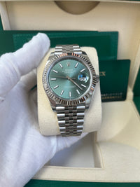 Thumbnail for Rolex Datejust Oyster 41 mm Oystersteel Mint Green Dial Fluted Bezel Jubilee Bracelet (Reference # 126334)