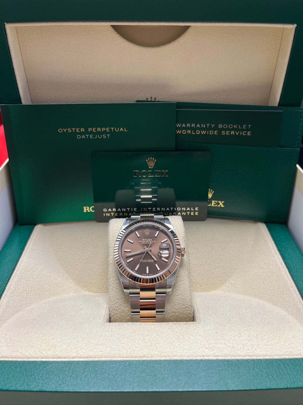 Rolex Datejust 41 Oyster Bracelet Chocolate Dial Fluted Bezel (Ref # 126331-0001)