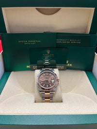 Thumbnail for Rolex Datejust 41 Oyster Bracelet Chocolate Dial Fluted Bezel (Ref # 126331-0001)