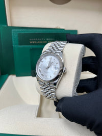 Thumbnail for Rolex Datejust 36 Steel Datejust 36mm Fluted Bezel Silver Diamond Roman VI and IX Dial Jubilee 126234