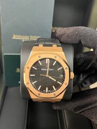 Thumbnail for Audemars Piguet Royal Oak Selfwinding/ Rose Gold/ Black Dial/ Black Leather Strap (Ref#15500OR.OO.D002CR.01)