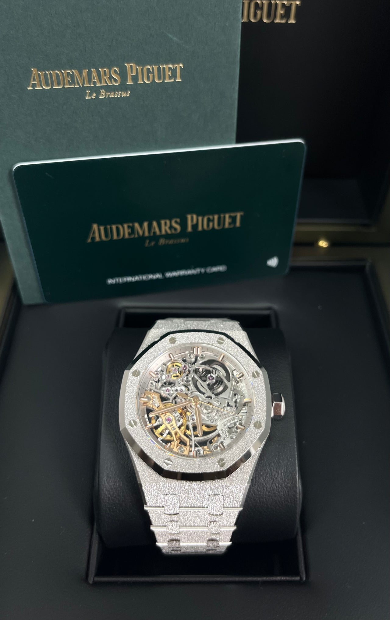 Audemars Piguet ROYAL OAK DOUBLE BALANCE WHEEL OPENWORKED Frosted Skeleton 37mm (Ref # 15466BC.GG.1259BC.01)