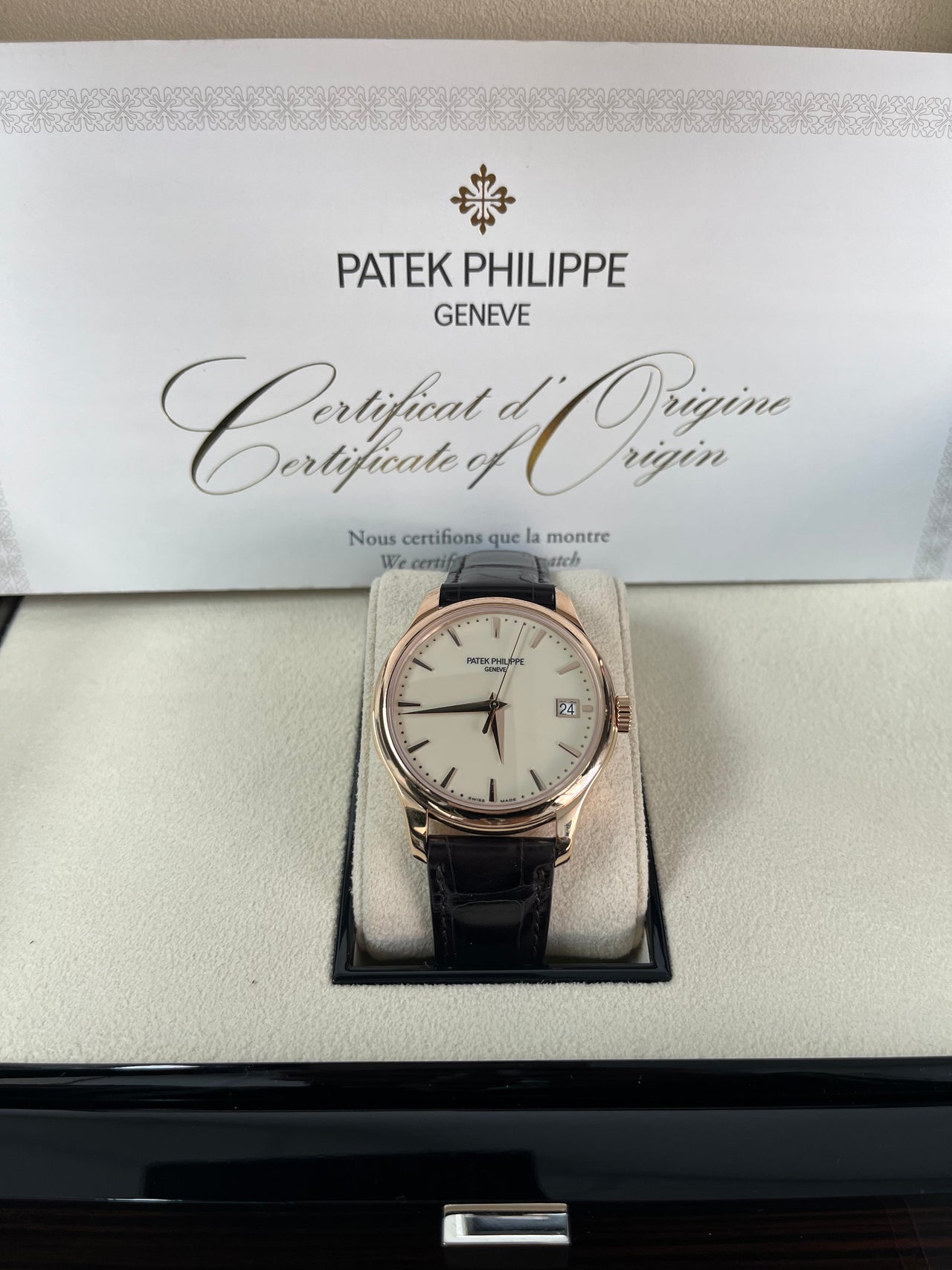 Patek Philippe Calatrava Ivory lacquered Dial Ref 5227R 001