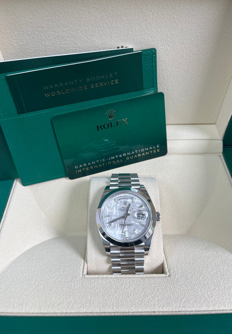 Rolex day date 2025 40 platinum diamond bezel