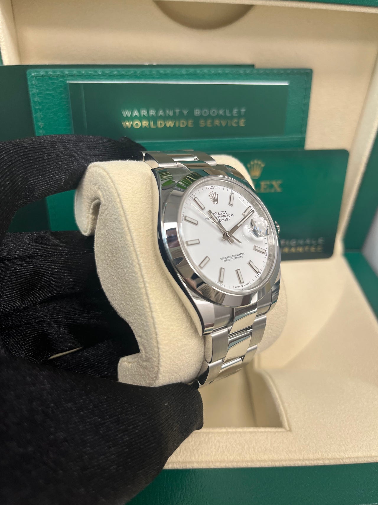 Rolex Datejust 41mm Oyster Bracelet Steel White Index Dial Reference # 126300