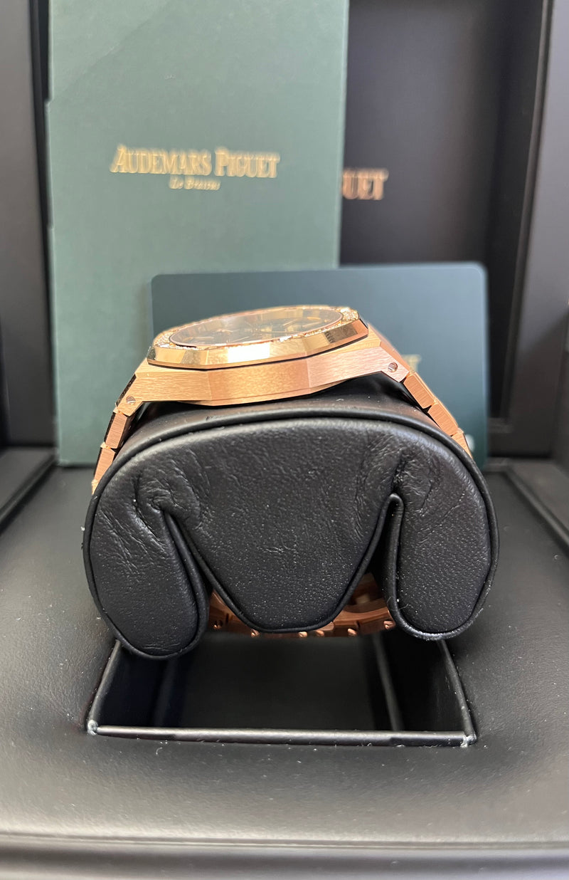 Audemars Piguet Royal Oak Selfwinding Rose Gold 37mm Khaki Dial Diamond  15551OR.ZZ.1356OR.03