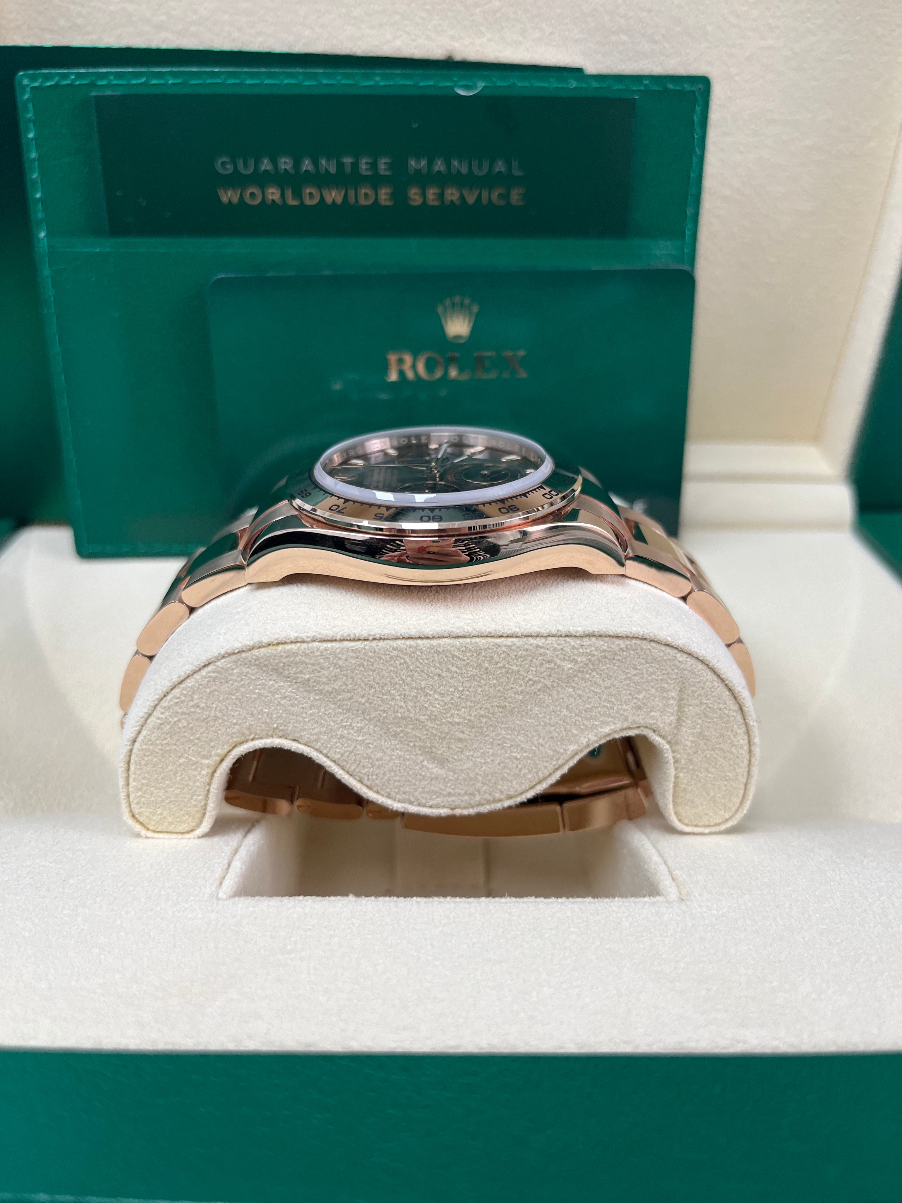 Rolex Everose Gold Cosmograph Daytona 40 Watch - Chocolate and Black Index Dial (Ref # 116505 chocbki)