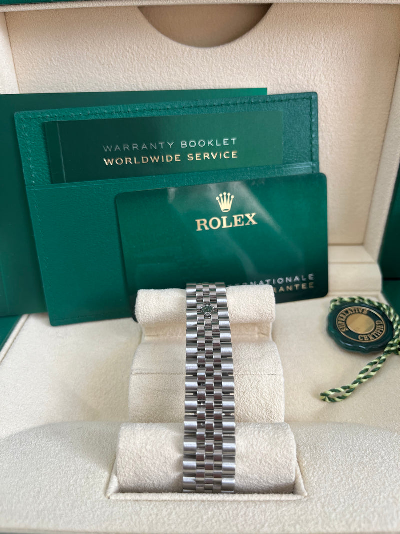 Rolex Datejust 31 Steel and White Gold Datejust 31 Fluted Bezel Mint Green Index Dial Jubilee Bracelet 278274