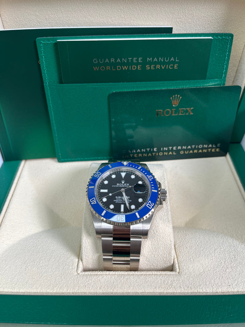 Rolex White Gold Submariner Date Watch The Blueberry Blue Bezel Black Dial Ref 126619LB