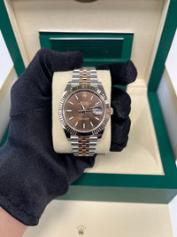 Thumbnail for Rolex Datejust 41 Two-Tone Stainless Steel and Rose Gold/ Chocolate Index Dial/ Fluted Bezel/ Jubilee Bracelet (Ref#126331)