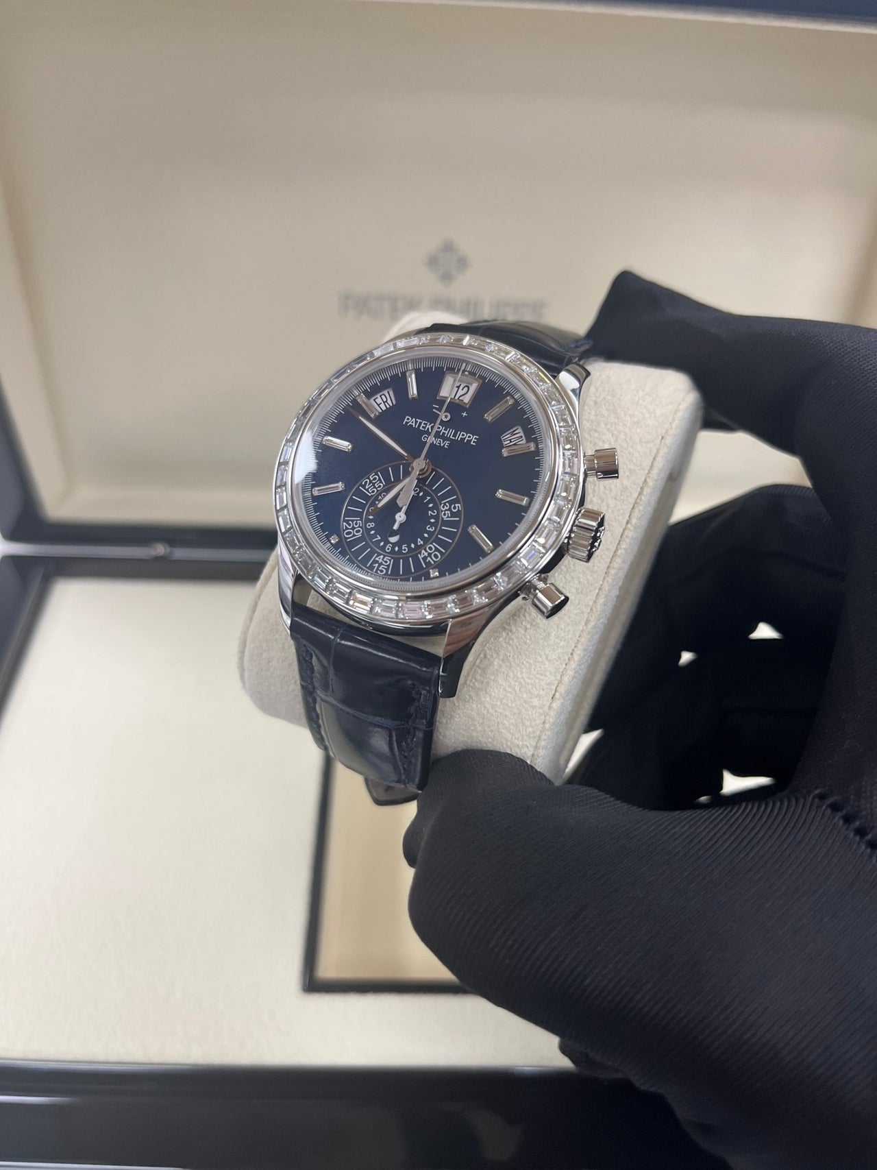 Patek Philippe Annual Calendar Chronograph Blue Dial 5961P-001 - WatchesOff5thWatch