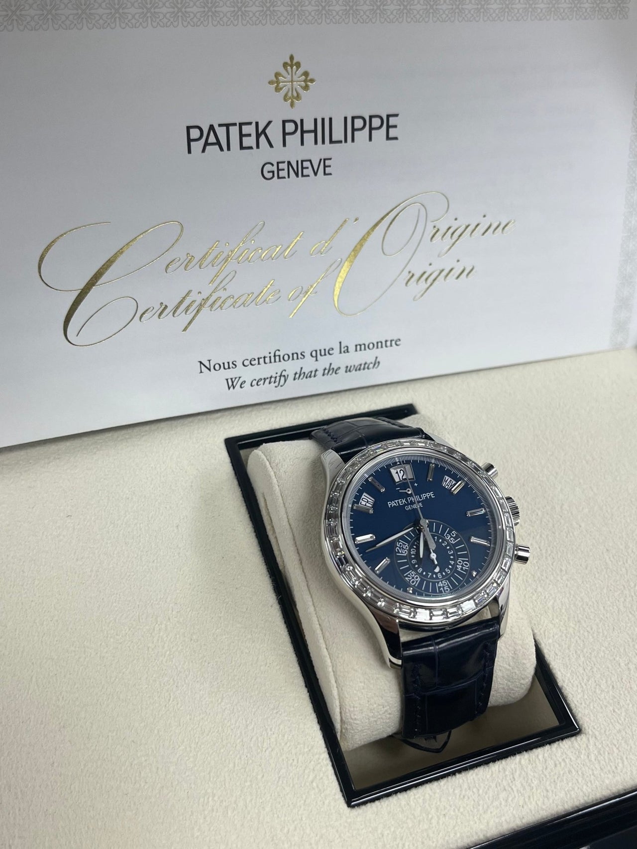 Patek Philippe Annual Calendar Chronograph Blue Dial 5961P-001 - WatchesOff5thWatch