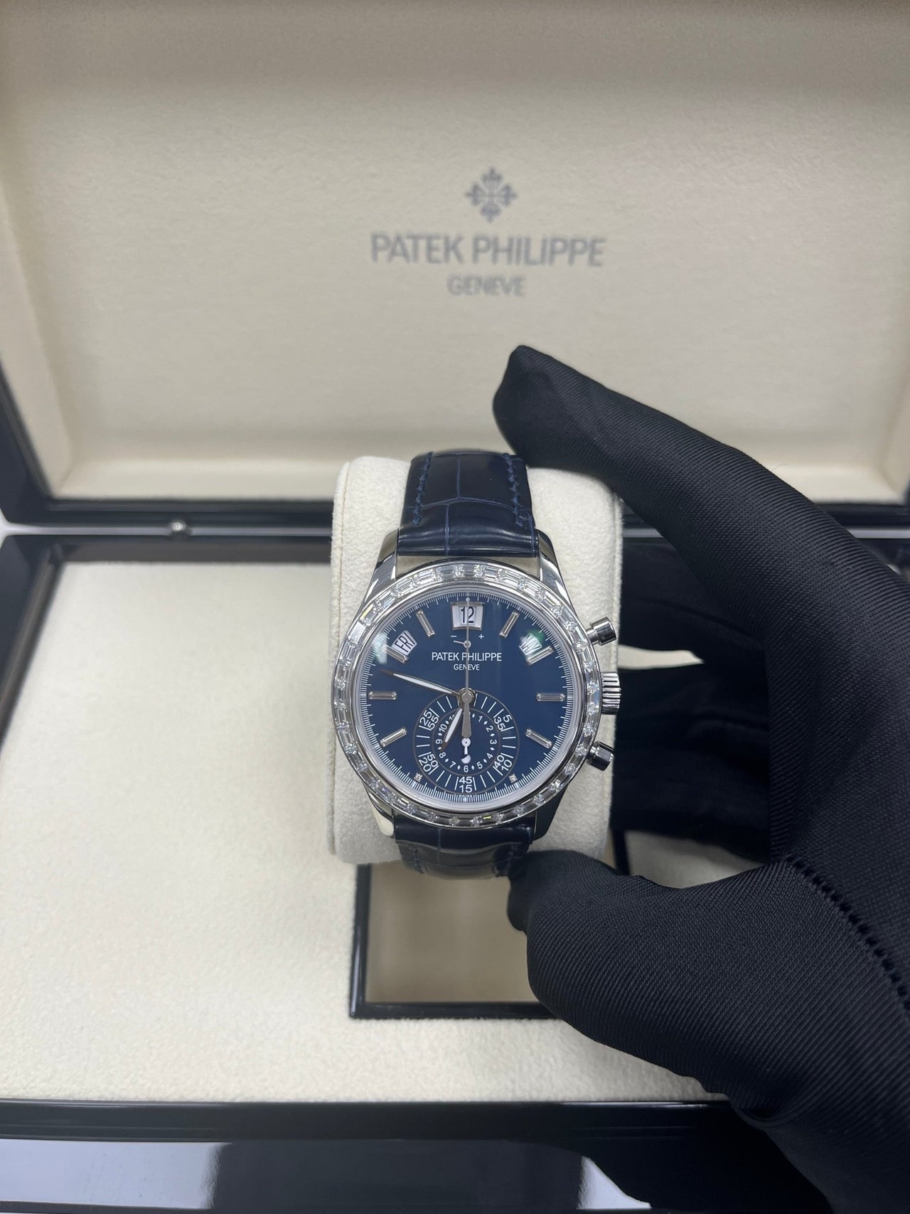 Patek Philippe Annual Calendar Chronograph Blue Dial 5961P-001 - WatchesOff5thWatch