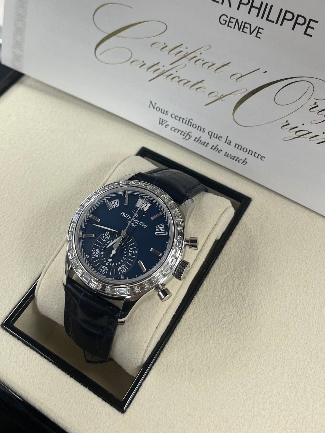 Patek Philippe Annual Calendar Chronograph Blue Dial 5961P-001 - WatchesOff5thWatch