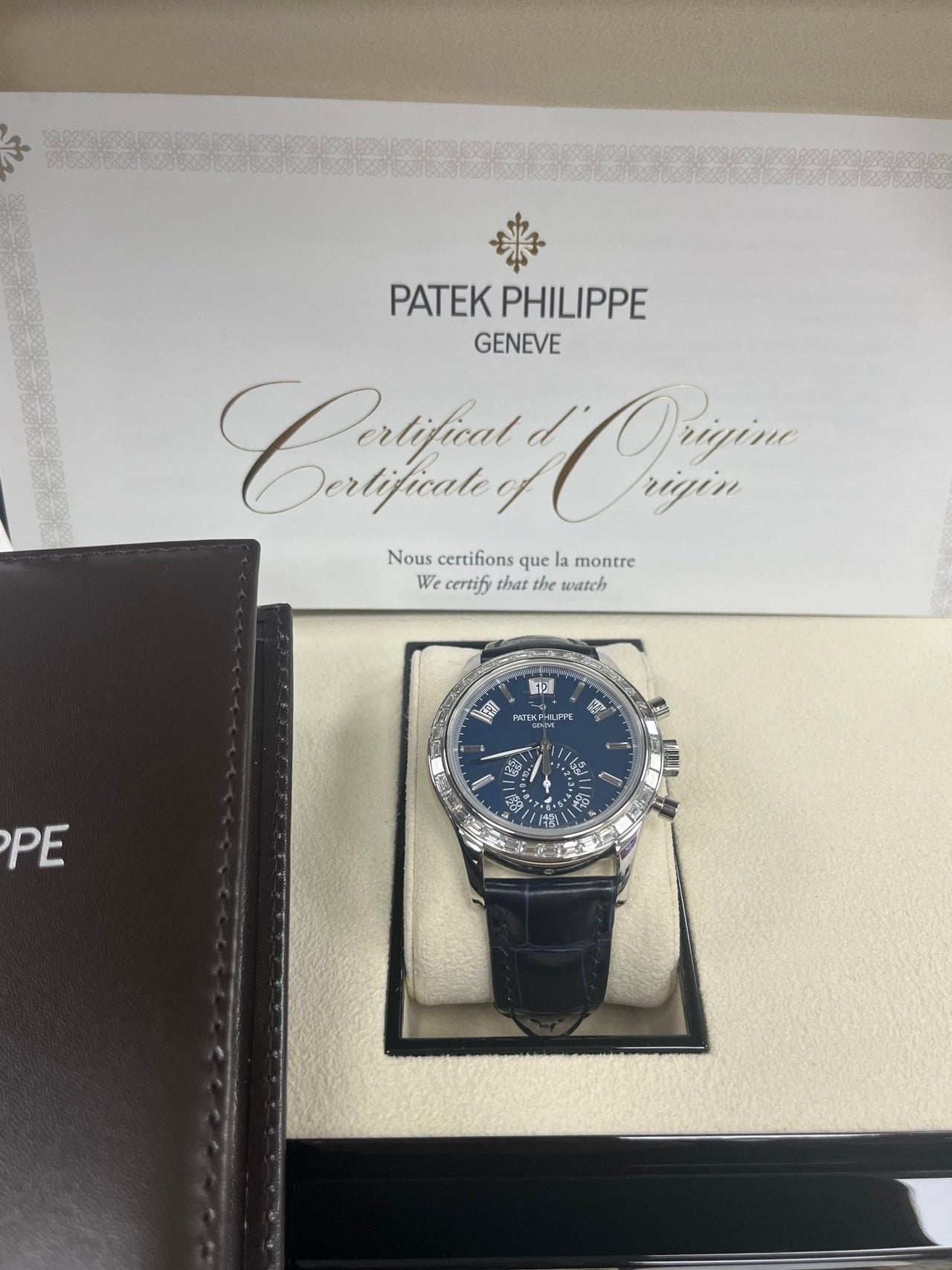 Patek Philippe Annual Calendar Chronograph Blue Dial 5961P-001 - WatchesOff5thWatch