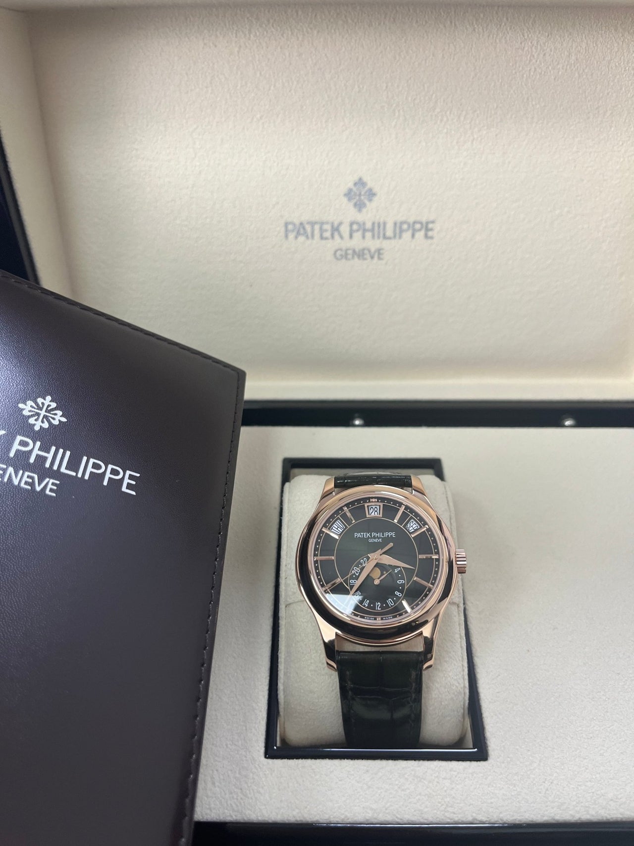 Patek Philippe Annual Calendar Green Dial Annual Calendar 5205R - COMPLICATIONS SELF-WINDING Rose Gold - WatchesOff5thWatch