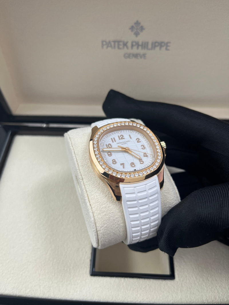 Patek Philippe Aquanaut Ladies White Dial Rose Gold Aquanaut Luce Travel 5269/200R - WatchesOff5thWatch