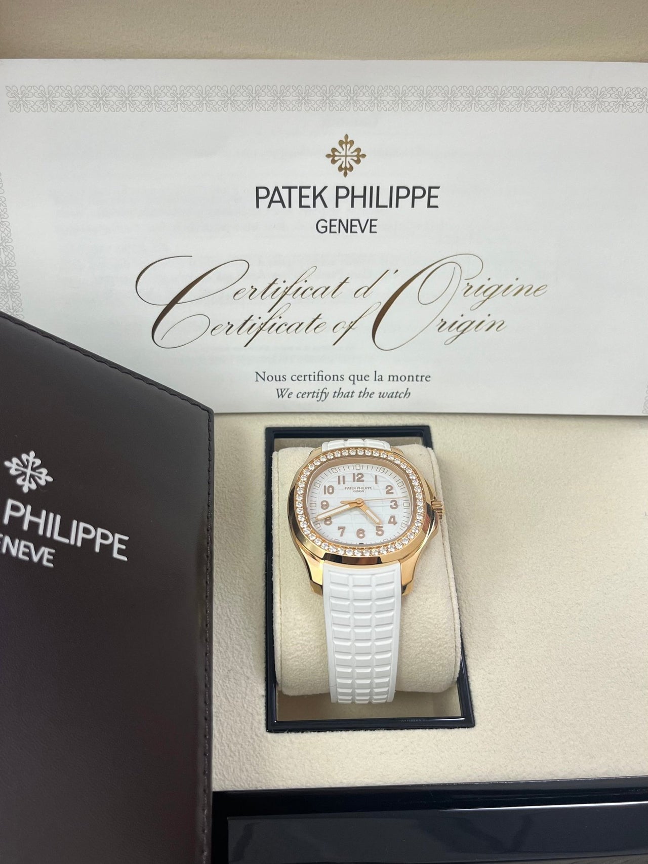 Patek Philippe Aquanaut Ladies White Dial Rose Gold Aquanaut Luce Travel 5269/200R - WatchesOff5thWatch