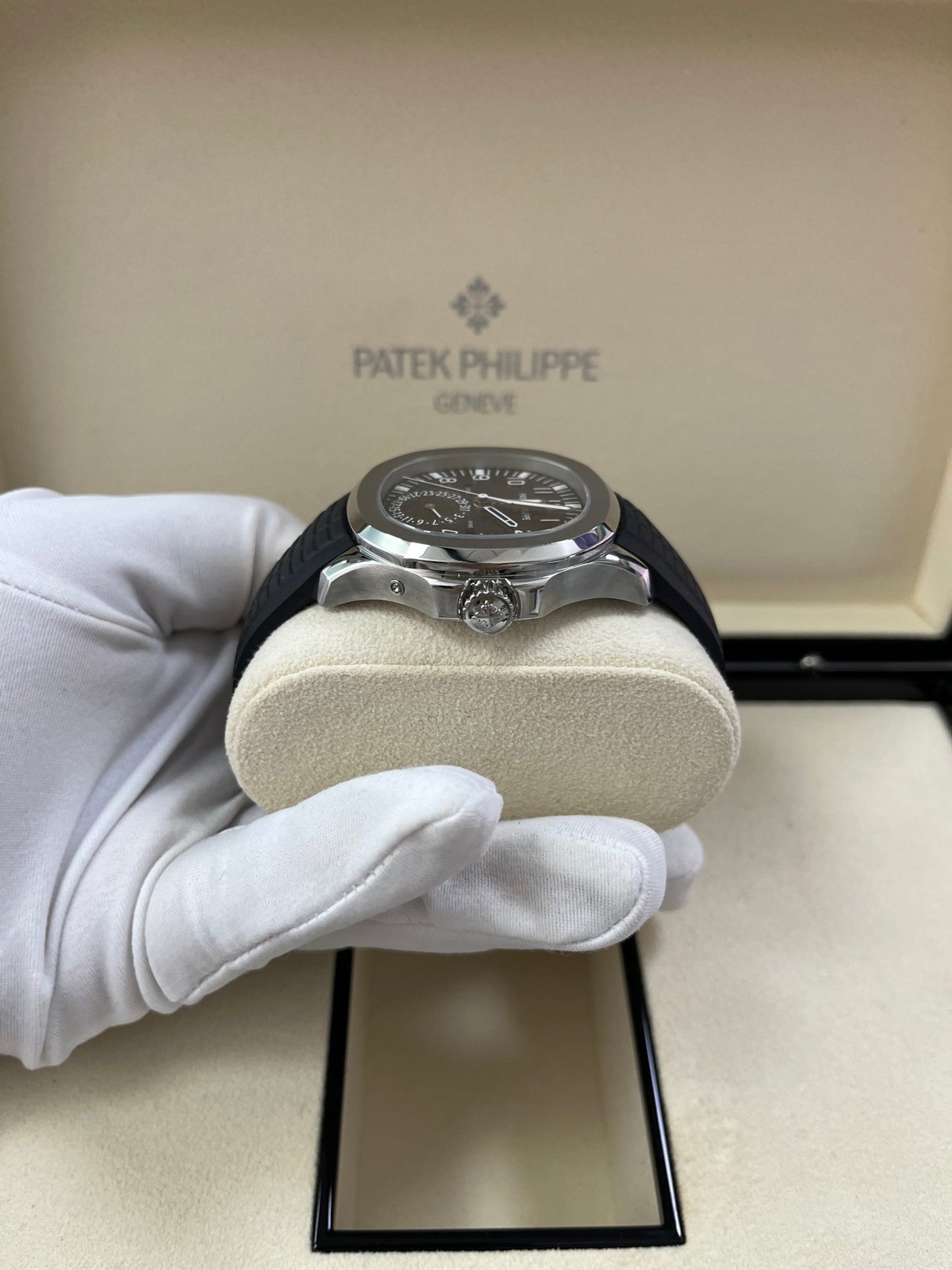 Patek Philippe Aquanaut Stainless Steel/ Dual Time (Ref#5164A-001) - WatchesOff5thWatch