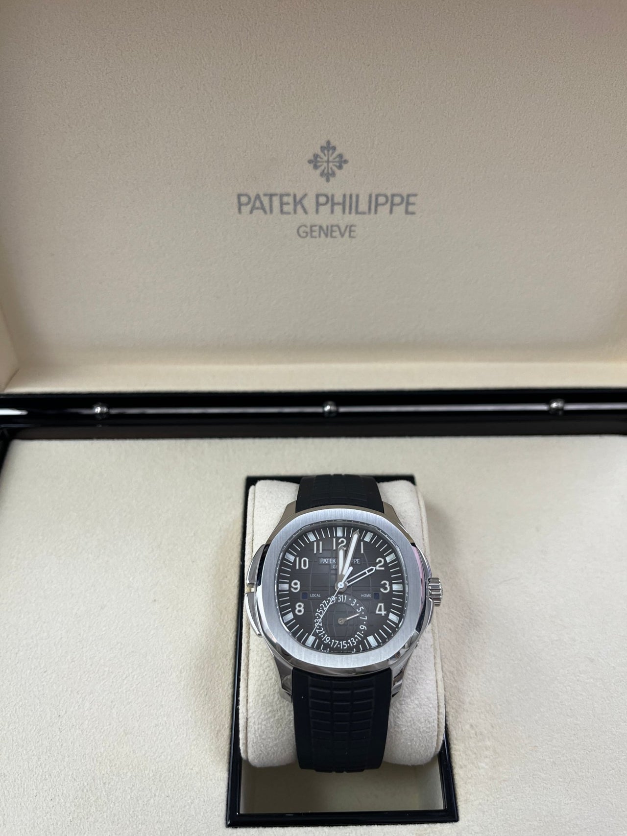 Patek Philippe Aquanaut Stainless Steel/ Dual Time (Ref#5164A-001) - WatchesOff5thWatch