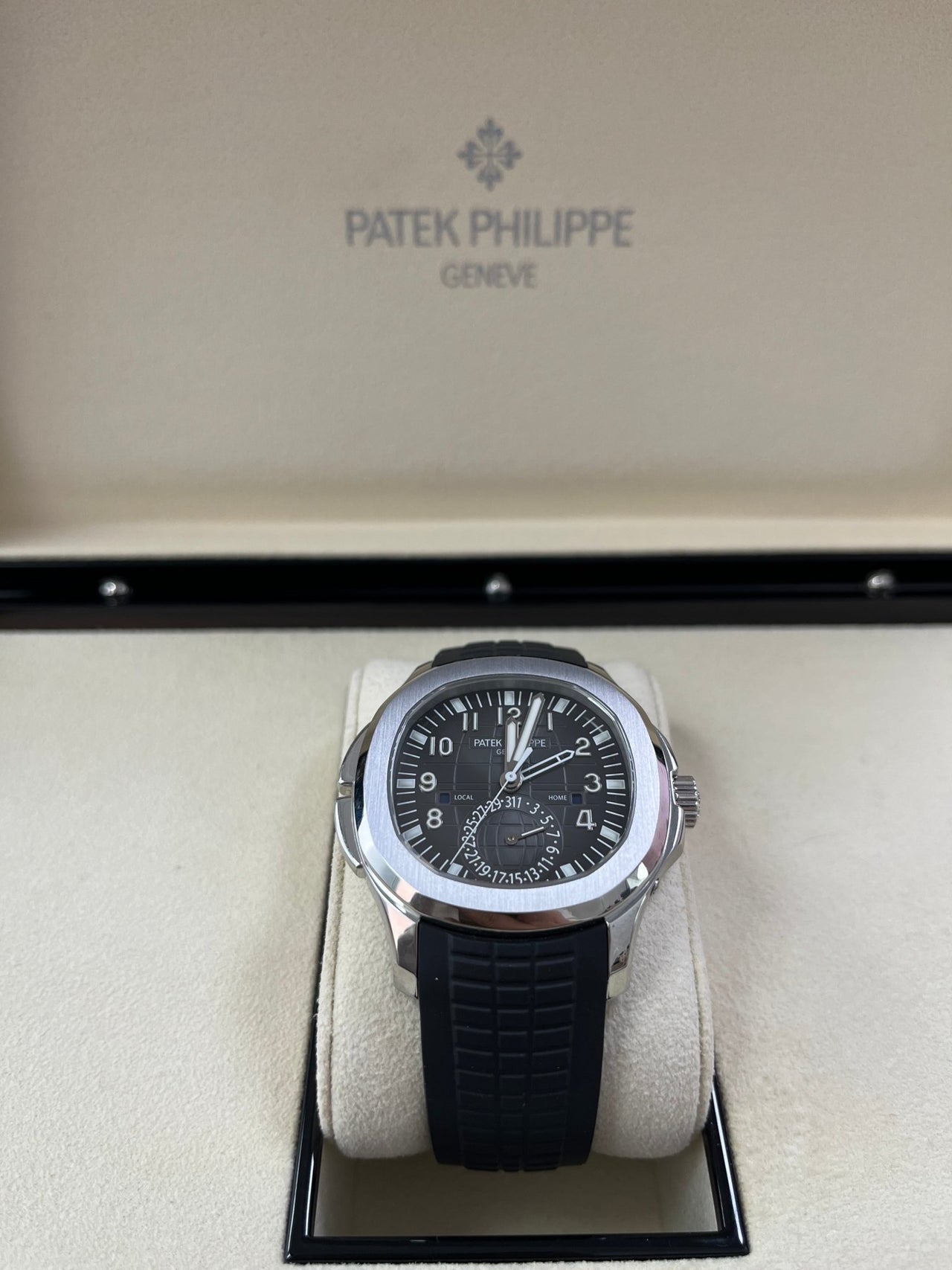 Patek Philippe Aquanaut Stainless Steel/ Dual Time (Ref#5164A-001) - WatchesOff5thWatch