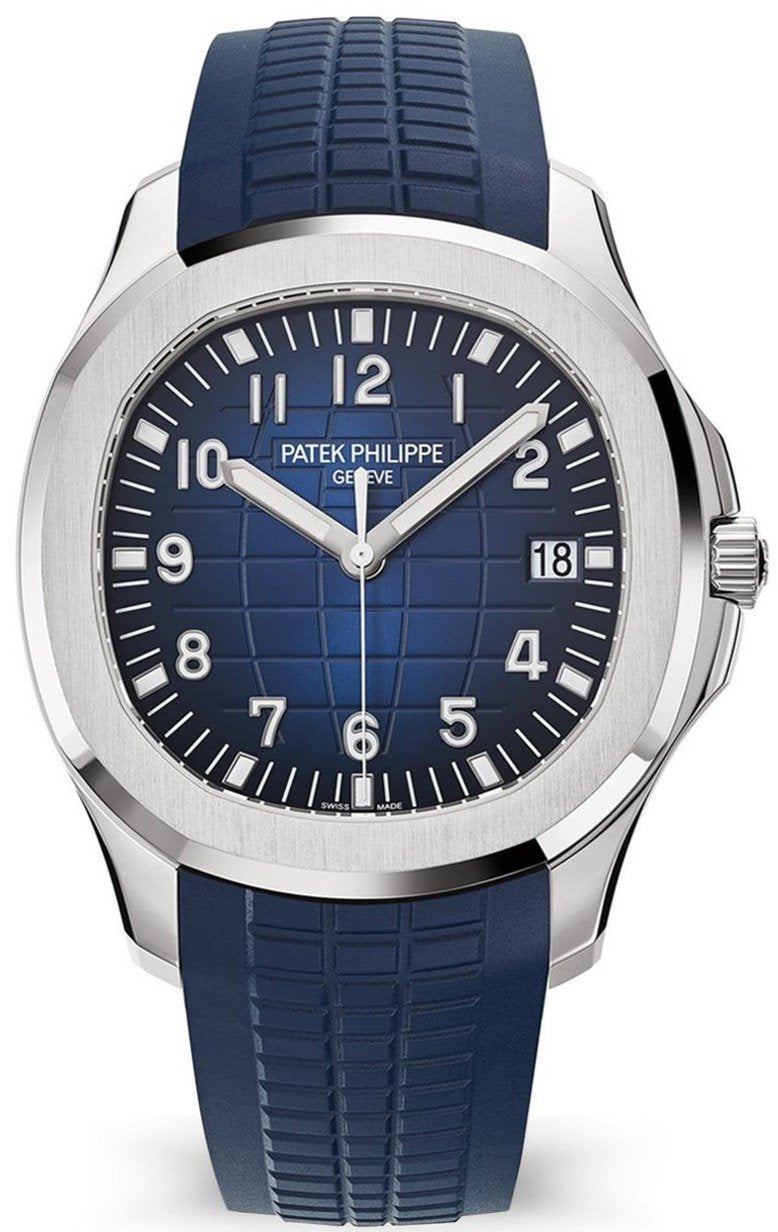 Patek Philippe Aquanaut White Gold/ Blue Embossed Dial (Ref#5168G-001) - WatchesOff5thWatch