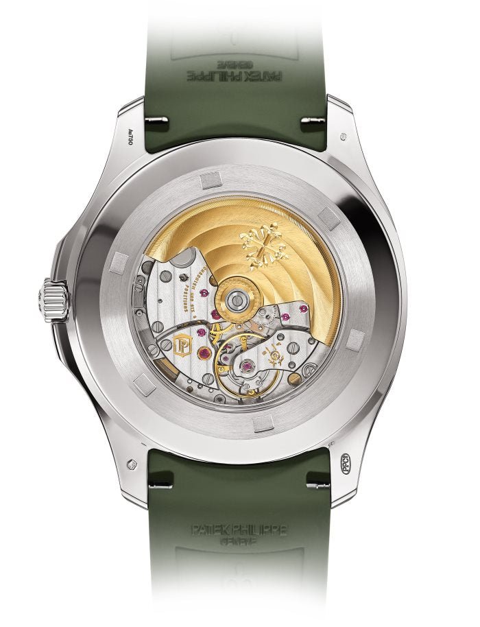 Patek Philippe Aquanaut - White Gold - Khaki Green Embossed Dial (Ref# 5168G-010) - WatchesOff5thWatch