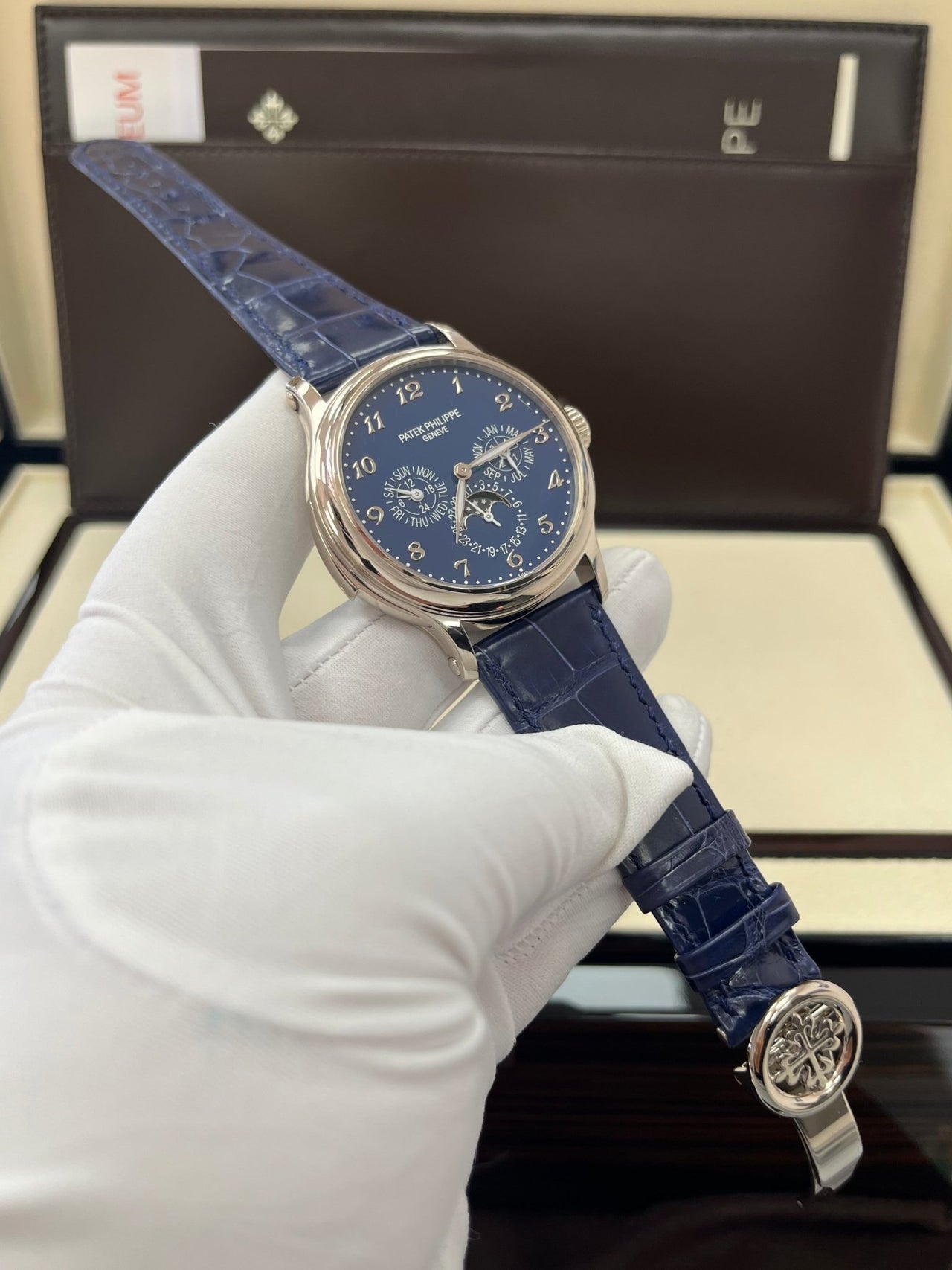 Patek Philippe Minute Repeater Perpetual Calendar Grande Complication White Gold Blue Dial 5374G-001 - WatchesOff5thWatch