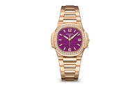 Thumbnail for Patek Philippe Nautilus 32mm Diamond Bezel Rose Gold Purple Wave Dial 7010/1R-013 - WatchesOff5th