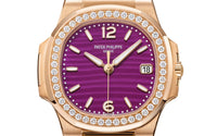 Thumbnail for Patek Philippe Nautilus 32mm Diamond Bezel Rose Gold Purple Wave Dial 7010/1R-013 - WatchesOff5th