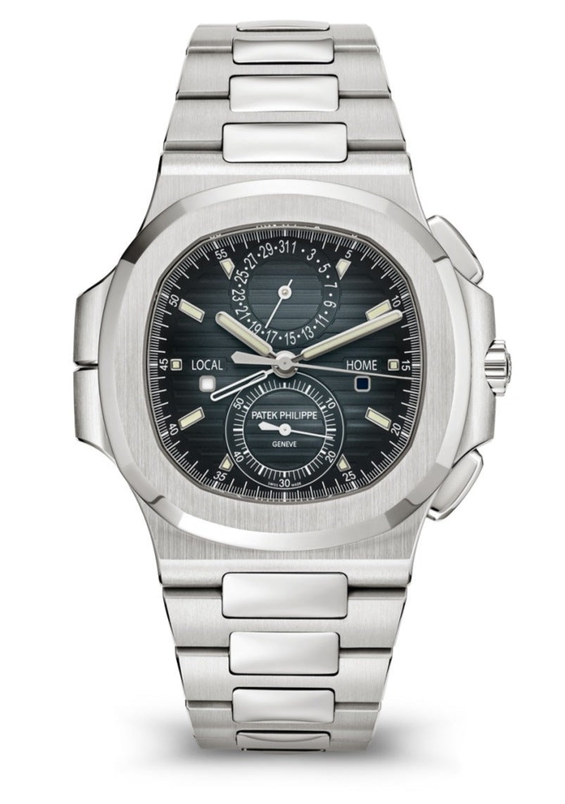 Patek Philippe Nautilus 40 mm Steel Nautilus Travel Time Chronograph Blue Dial 5990 1A 011