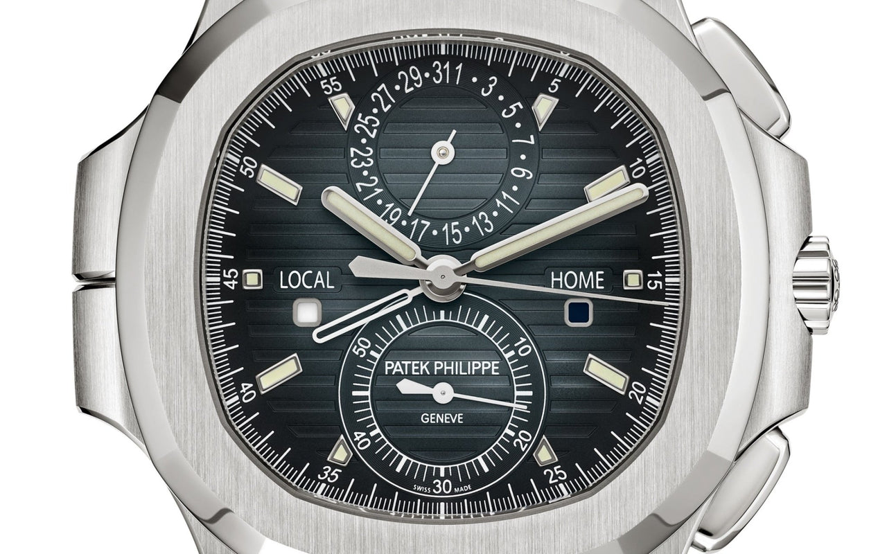 Patek Philippe Nautilus 40 mm Steel Nautilus Travel Time Chronograph Blue Dial 5990 1A 011