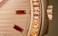 Thumbnail for Patek Philippe Nautilus Automatic Rose Gold Baguette Cognac Bezel 7118/1300R-001 - WatchesOff5thWatch