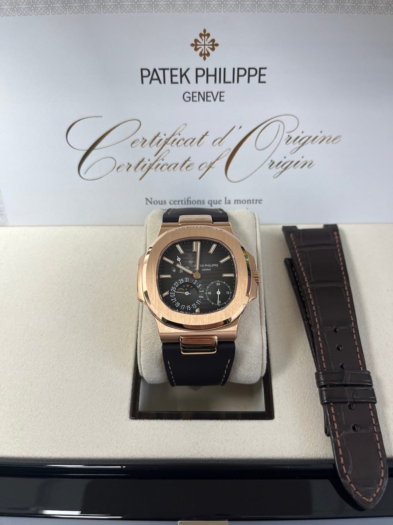 Patek Philippe Nautilus Black Dial Ref #5712R-001 - WatchesOff5thWatch