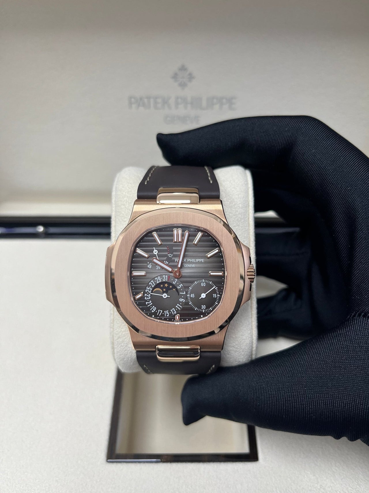 Patek Philippe Nautilus Black Dial Ref #5712R-001 - WatchesOff5thWatch