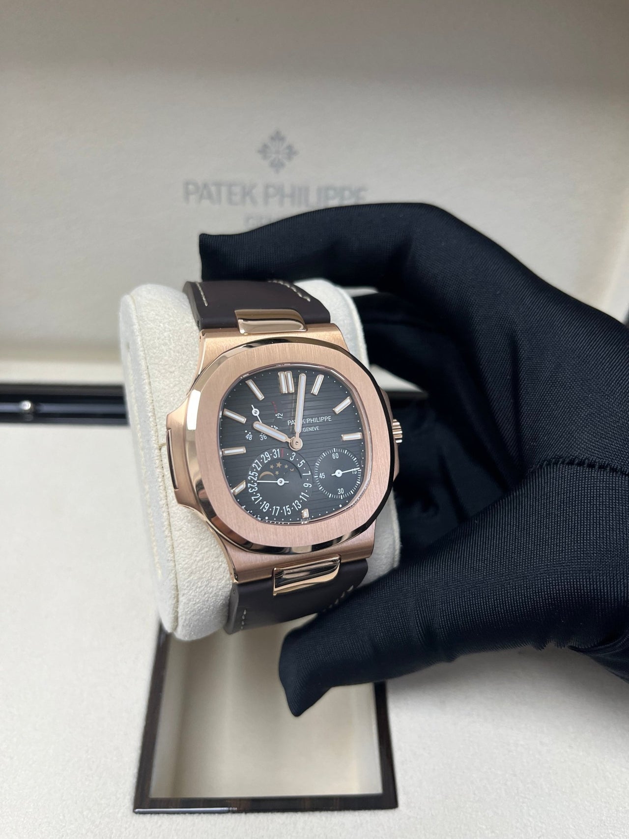 Patek Philippe Nautilus Black Dial Ref #5712R-001 - WatchesOff5thWatch